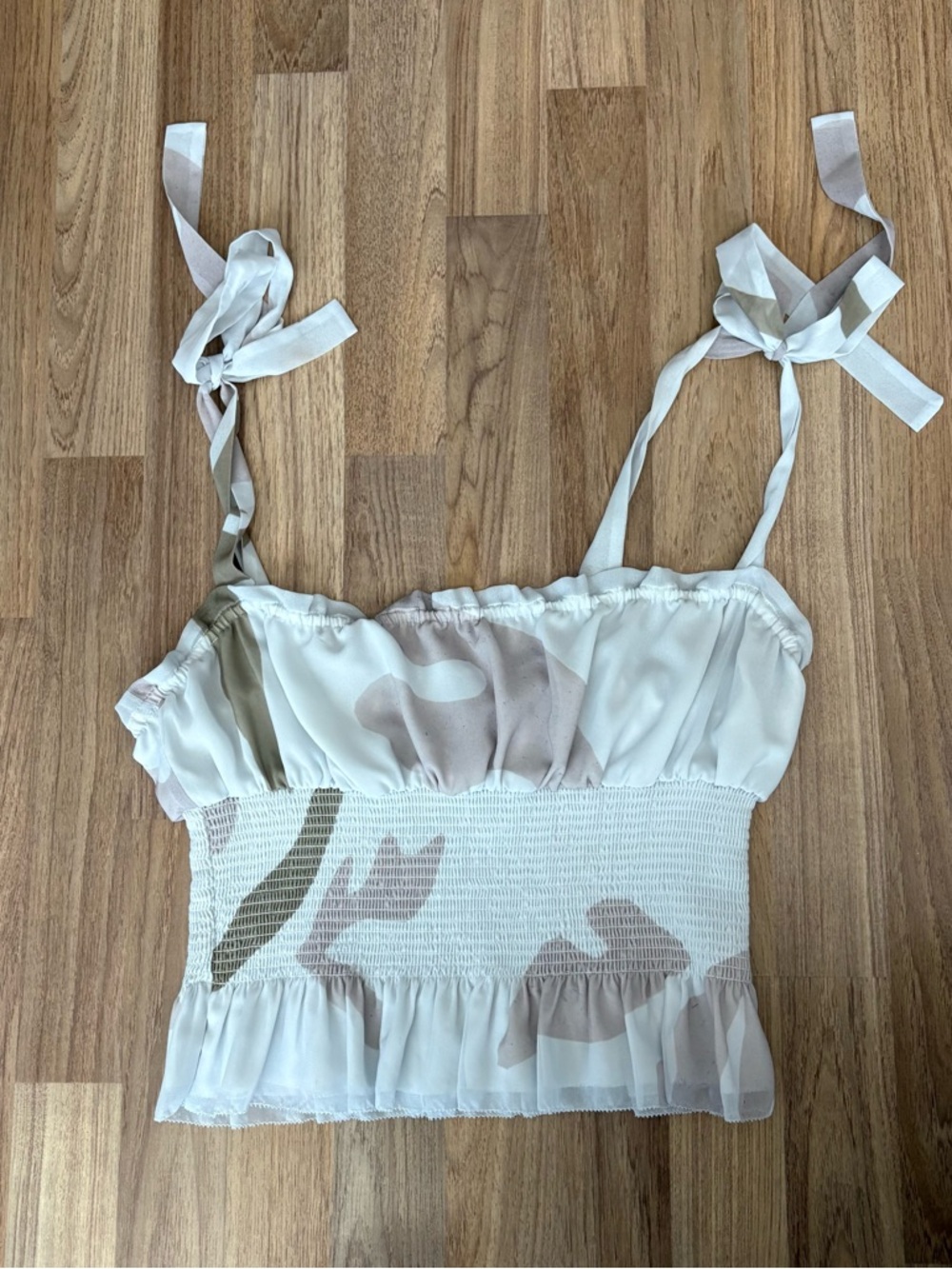 Wilfred Pale Blue Smocked Tie-Strap Top
